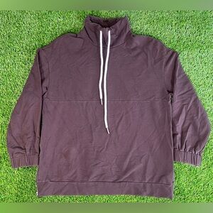 Varley Sweatshirt Warwick Drawstring Collar Pullover Side Zip Size Small S